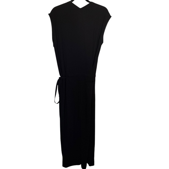 Theory Lyoral Elevate Crepe Jumpsuit Wrap V-neck Sleeveless - Picture 4 of 7